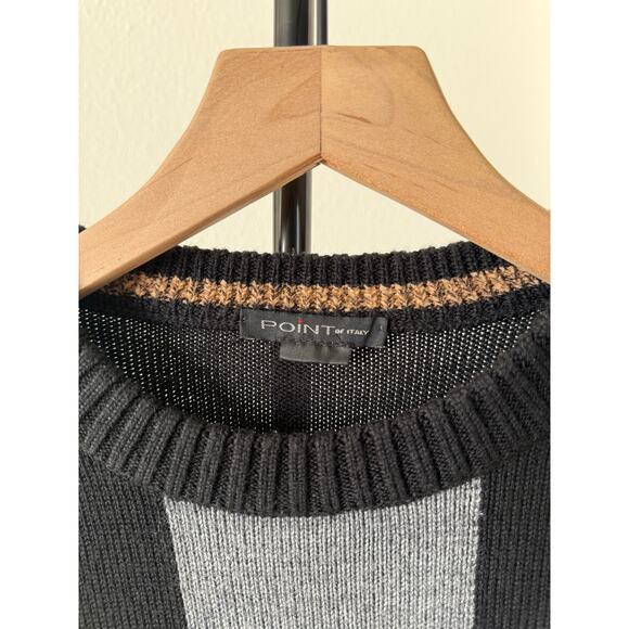 Vintage Point of Italy Wool Blend Abstract Sweater Neutral Tones L/XL - Picture 3 of 15